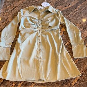 Princess Polly Sage Ruched Dress